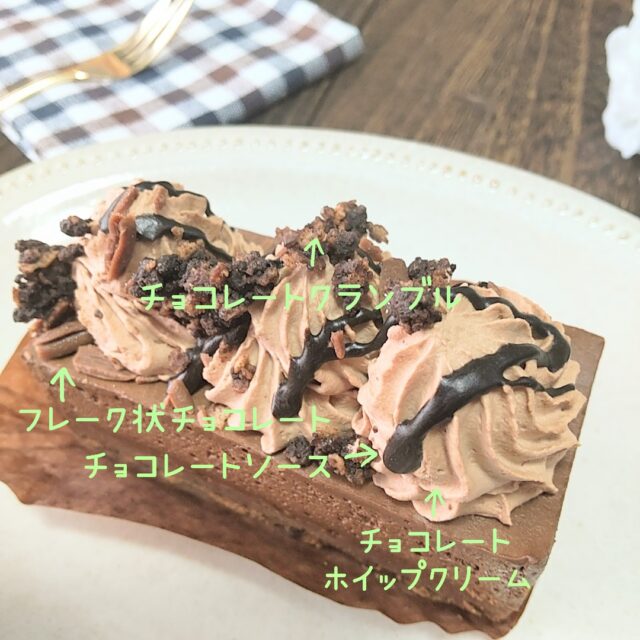 スタバのチョコレートフルケーキのデコレーションの説明